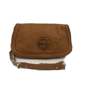Tory Burch crossbody Handbag Camel Leather ShoulderBag Clutch Purse